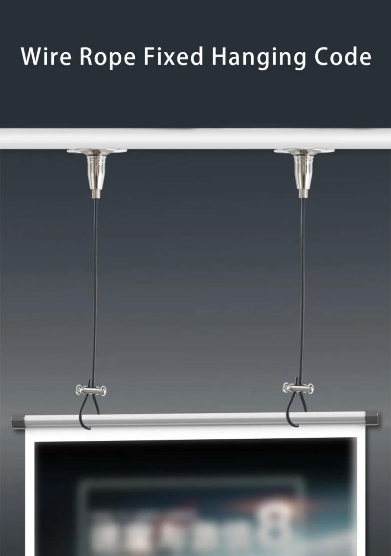 Description Picture 3 of item2-4PCS 2mm  Stainless Steel Wire Rope Adjustable Ceiling Chandelier Advertising Board Hanging Kit With Locker Safety Load 30kg