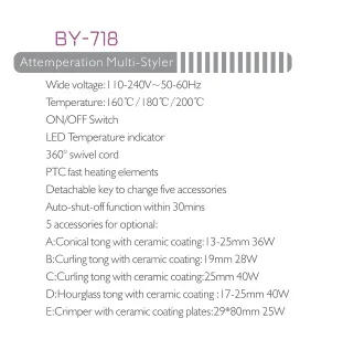 Description Picture 2 of itemHair Curling IronMulti-styler Hair Curler Rizador De Cabello Digital Ceramic Infrared Hair Curler Iron With Changeable Five Acce