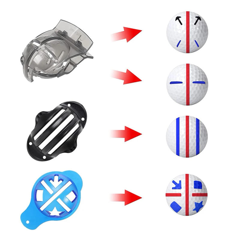 Description Picture 6 of item6Pcs Hot Sale Golf Ball Line Liner Marker Template Drawing Alignment Marks Sign Tool Golf Scriber Professional Golf Ball Liner