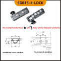 Aluminum Square Roller Linear Guide Rail  SGR15 L=550/600mm Bearing Slide Block SGB15 for CNC Part