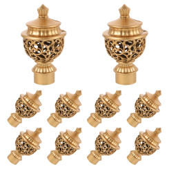 10 Pcs Curtain Rod Finials Ends Only Accessories Drapes Decorative Finals Aluminum