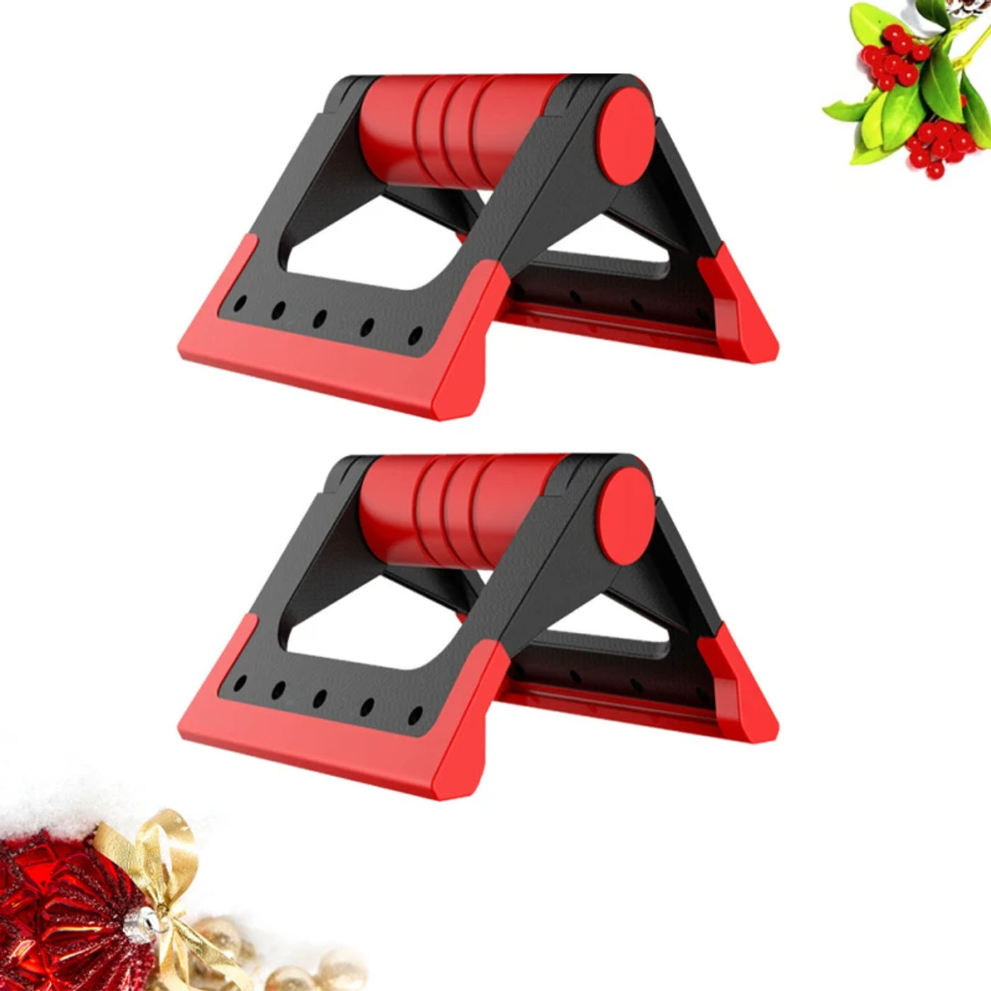 Description Picture 2 of itemFoldable Push-up Bracket Home Use Fitness Push-Ups Stand Rotating Push-up Rack Push Up Bar (Red)