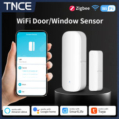 TNCE Tuya WiFi/Zigbee Smart Door Window Sensor Smart Home Security Alarm System Smart Life Tuya App Remote Control