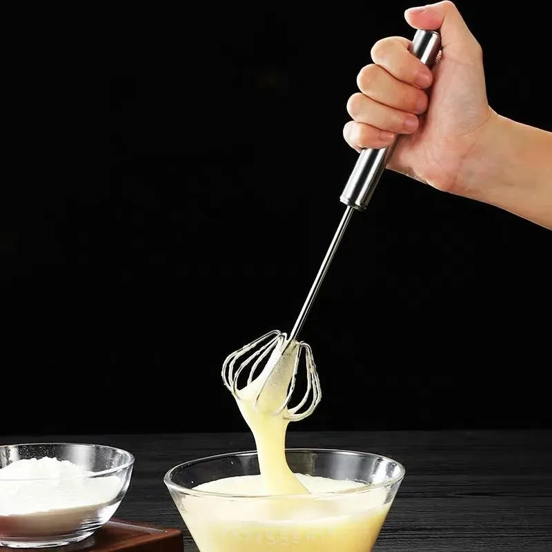 Description Picture 4 of itemSemi Automatic Mixer Whisk Egg Beater Stainless Steel Manual Hand Mixer Self-Turning Cream Utensils Kitchen Mixer Egg Tools
