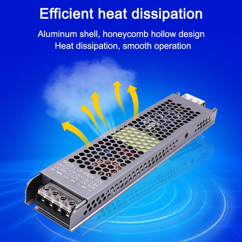 Description Picture 3 of item1-10P Lighting Transformers DC 12V 24V 48V LED Power Supply 60W 100W 150W 200W 300W 400W  Ultra Thin No fan No noise LED Driver.