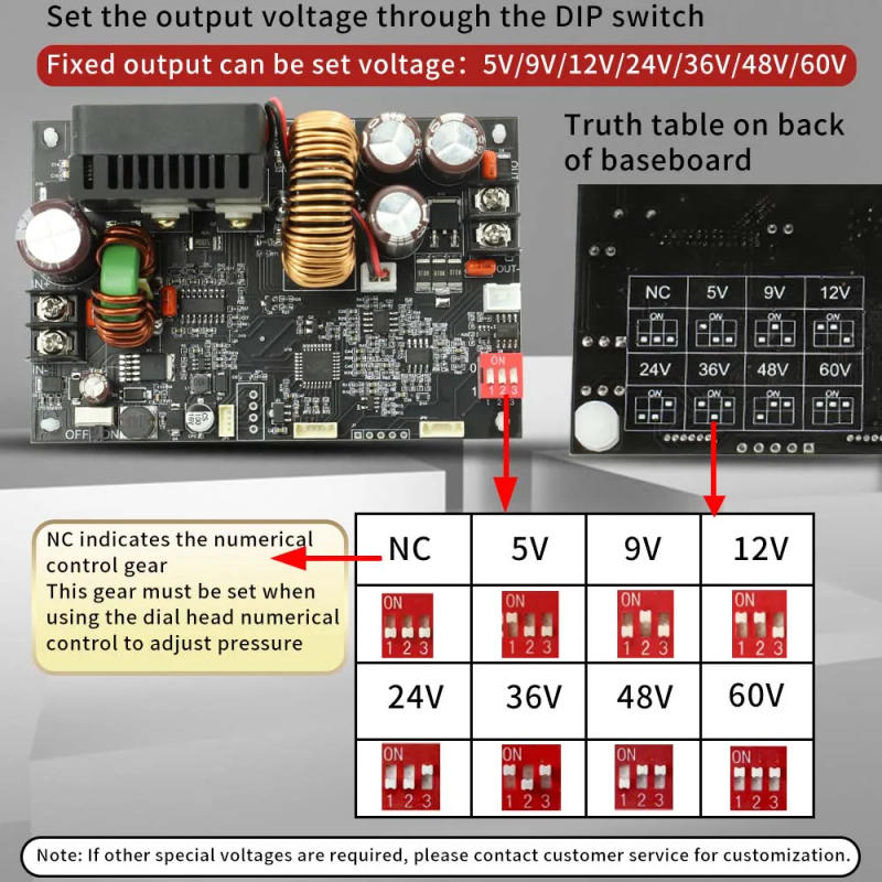 Description Picture 4 of itemLCD Display CNC Adjustable Current Stabilized Voltage Power Supplys Constant Voltage and Current 20A 1200W Step-down Module