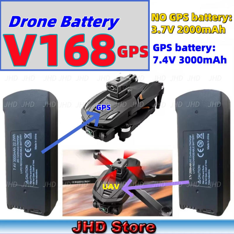 Description Picture 2 of itemJHD Battery Drone V168 Bateria For V168/V168 PRO MAX NO GPS OR GPS Battery For V168 PRO Drone Battery Wholesale