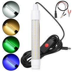 LED Underwater Fishing Light Fishing Attractor Light Multifunction Submersible Boat Lamp Super Bright for Fish Squid Attracting