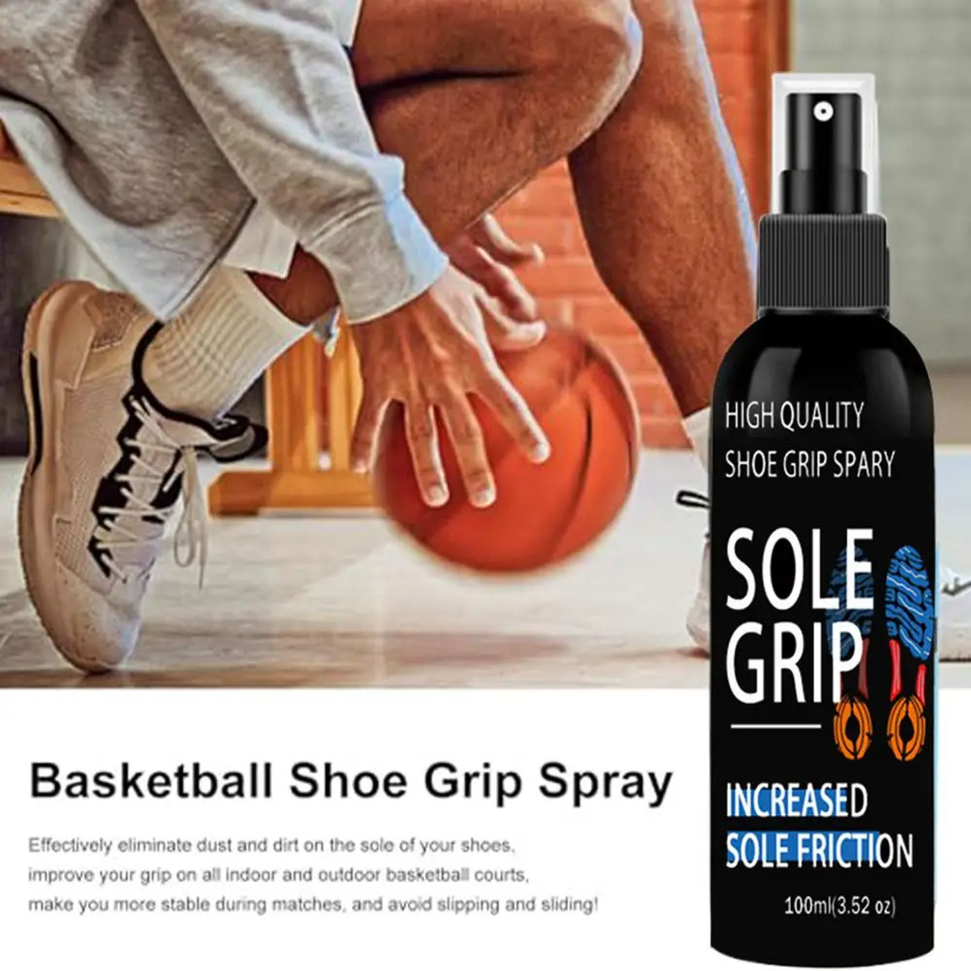 Description Picture 3 of itemSole Grip Spray 100ml Grip Spray For Basketball Shoe Sole Bottom Basketball Sneaker Grip Enhancer Sneaker Grip Spray For Court