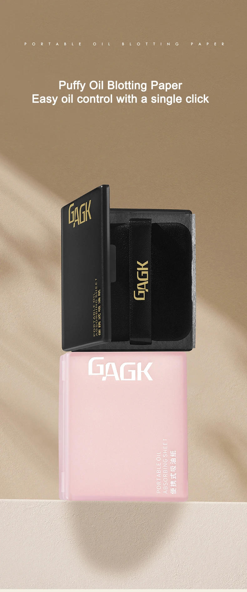 Description Picture 4 of item100PC Bamboo Blotting Papers with Mirror&Makeup Puff Refreshing Portables Oil Control Tool Kits Facial Oil Absorbing Sheets Care