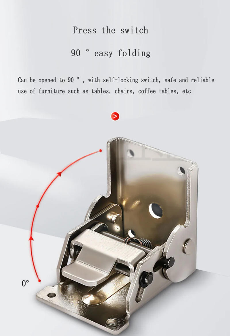 Description Picture 5 of item1PCS 90 Degree Folding Hinge Tea Table Sofa Table Bed Furniture Table Leg Foot Modification Welding Hardware Accessories