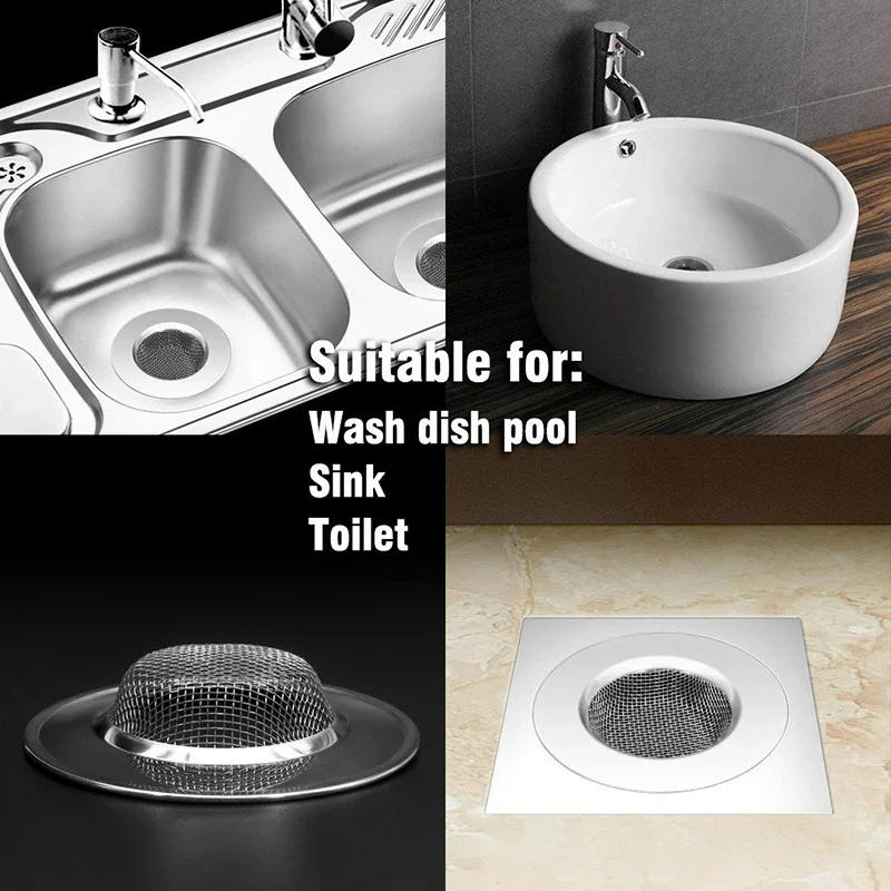 Description Picture 3 of item1PCS Kitchen Sink Filter Stainless Steel Mesh Sink Strainer Filter Bathroom Sink Strainer Drain Hole Filter Trap Waste Screen