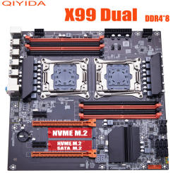 QIYIDA X99 Dual Motherboard X99 C612 Chip Supports LGA 2011-3 CPUs DDR4 RAM NVME NGFF M.2 USB3.0 SATA3.0 PCI16X