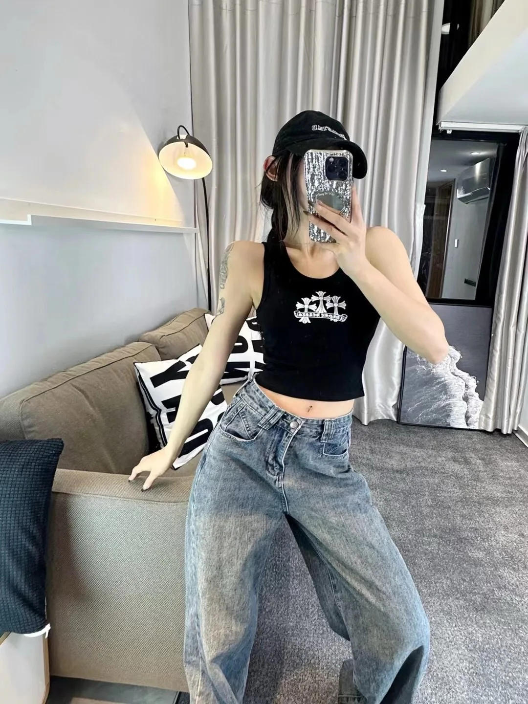 Description Picture 3 of itemPrintcess Women Letter Short Top Summer 2024 YoungHarajuku Simplicity Popular Joke White Women's Vest