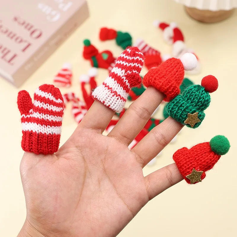 Description Picture 3 of item5PCS Christmas Wine Bottle Covers Mini Santa Hats Scarf Christmas Scarf Santa Hats for Dolls Home Decor Christmas Supplies