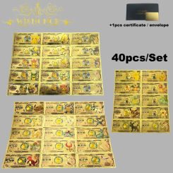 2024 All Styles Nice Japan Anime Banknote Sets Anime Plastic Card in 24k Gold Plated For Collection