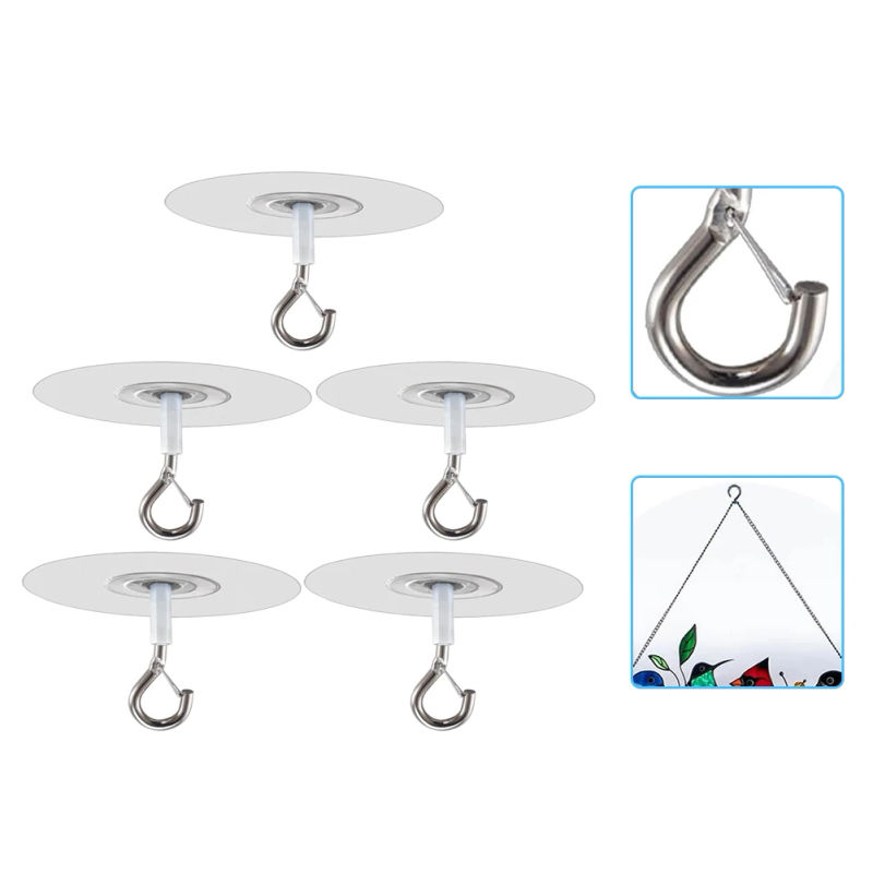 Description Picture 3 of item5Pcs No Punching Hooks Ceiling Hooks Wall Hooks With Metal Safety Lock Heavy Duty Ceiling Hooks Can Hanging 2 Pounds Of Weight