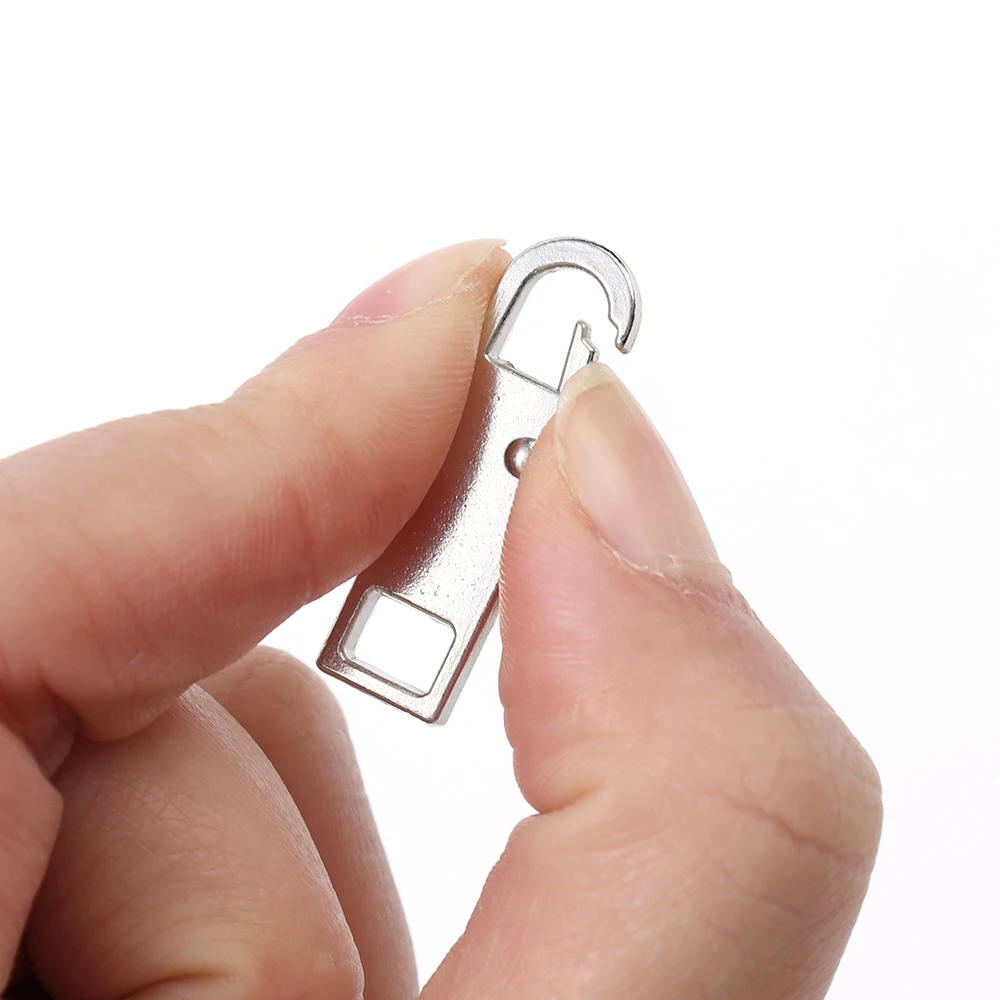 Description Picture 6 of item5/1Pcs Universal Metal Zipper Pull Tap Replacement Instant Repair Zipper Head Puller for Clothing Bags DIY Sewing Zipper Sliders