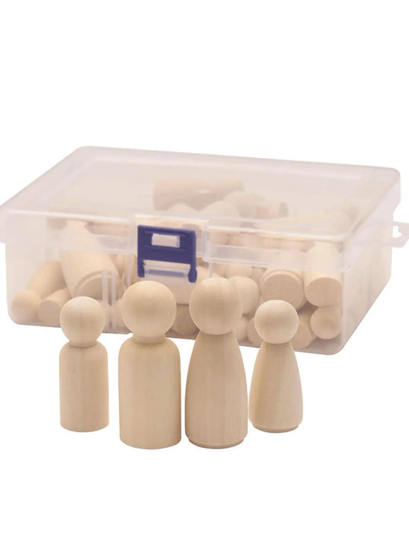 Description Picture 4 of item50 unfinished wooden nail doll, wooden nail doll body wooden DIY crafts, art, decoration