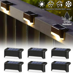 Warm White LED Solar Step Lamp Path Stair Outdoor Garden Lights Waterproof Balcony Light Decoration for Patio Stair Fence Light