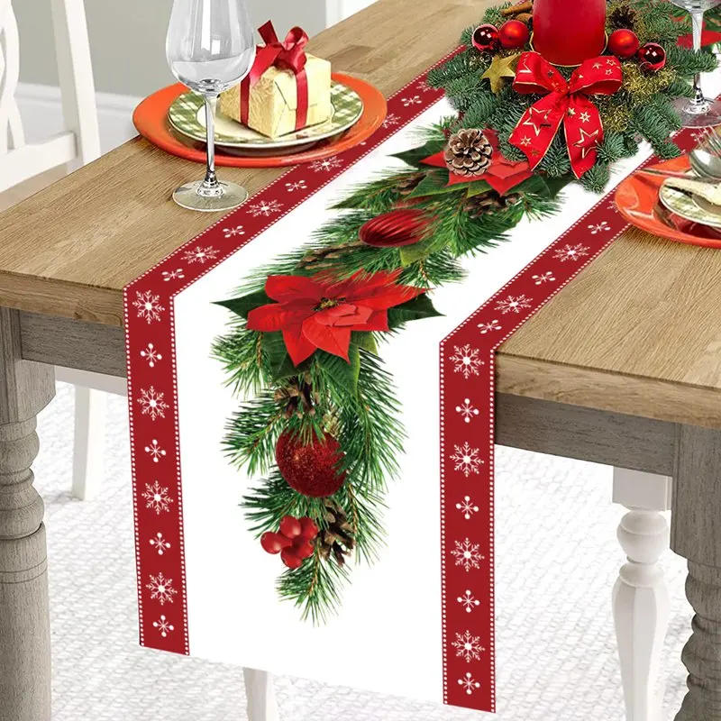 Description Picture 5 of item2024 Christmas Table Runner Cloth Merry Christmas Decoration for Home Tablecloth Xmas Cristmas Ornament Navidad New Year 2025