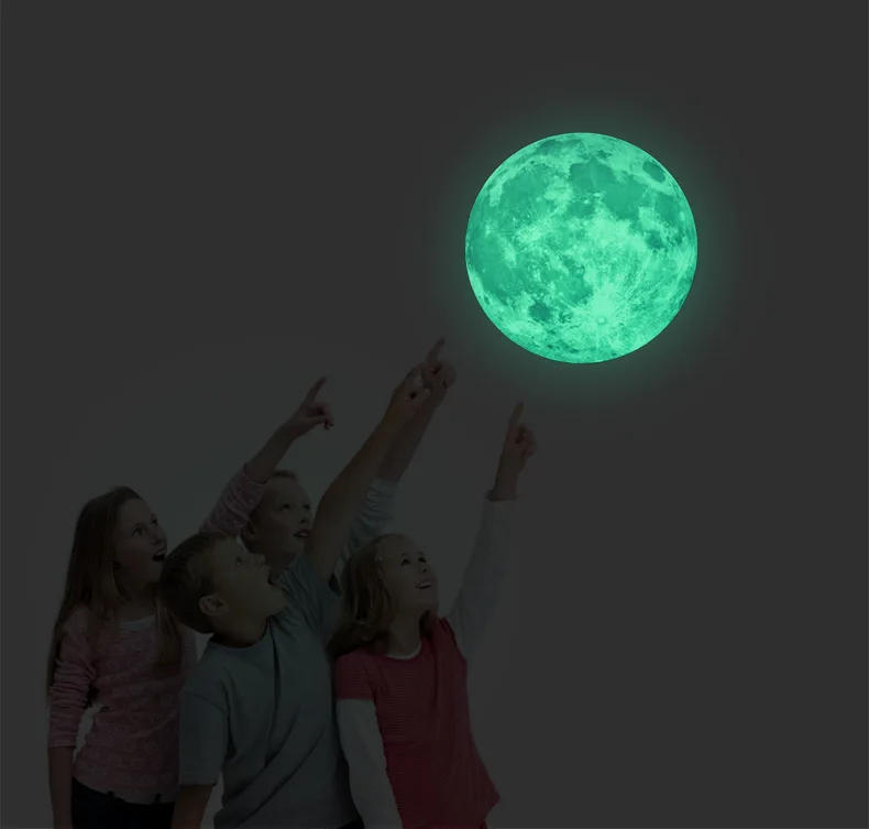 Description Picture 4 of itemLuminous Stickers At Night Glow In The Dark Wall Stickers Room Decor Glow In The Dark Moon Star for Ceiling Kids' Bedroom Decor