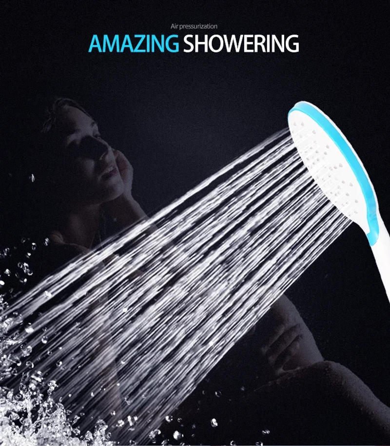 Description Picture 6 of itemLarge Panel Supercharged Shower Head ABS Square Hand Shower Held High Pressure Handheld Showerheads Spray Bathroom Accessories