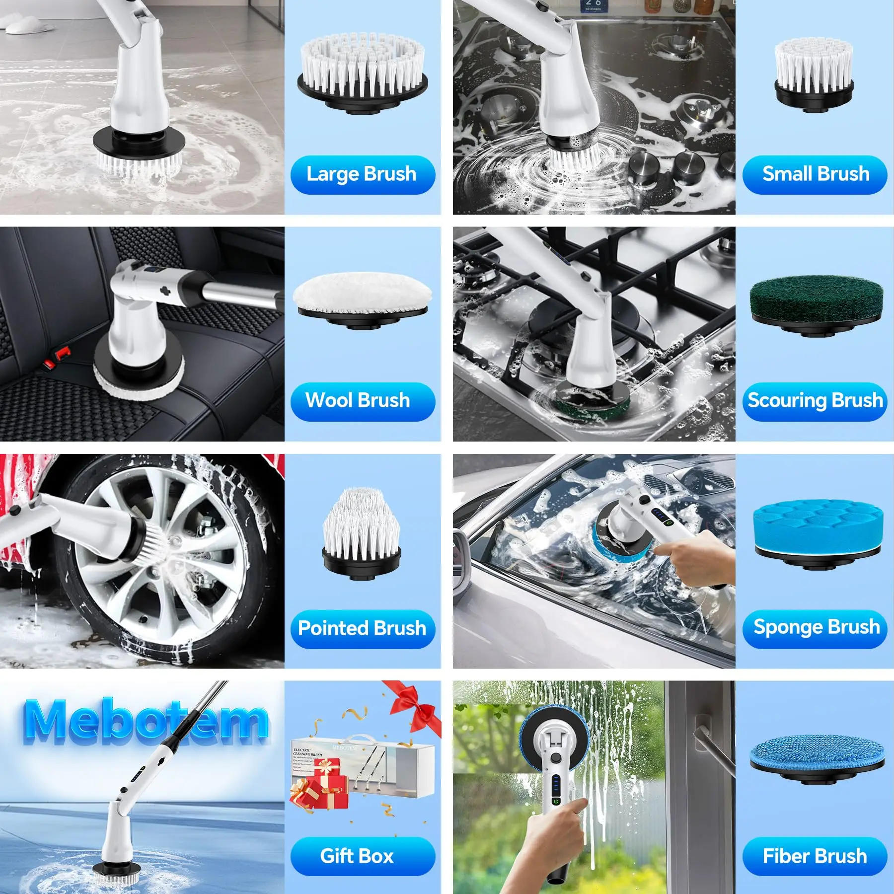 Description Picture 4 of itemHandheld Cleaning Brush Cordless Dish Washing Gun Wireless Power Electric Spin Scrubber Brush Heads for Kitchen