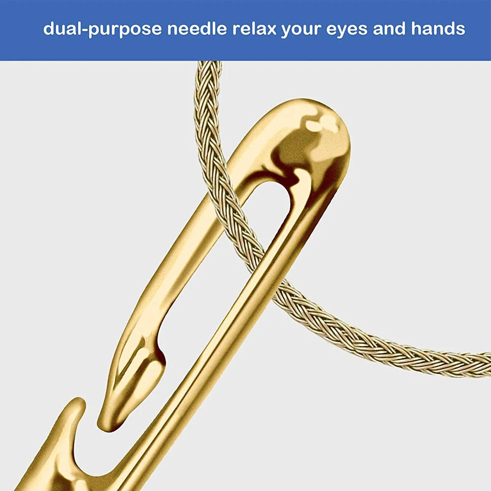Description Picture 3 of item12Pcs Side Hole Blind Sewing Needles Stainless Steel Elderly Self Threading Needles 3 Sizes Stitching Pin DIY Hand Sewing Needle