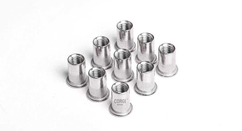 Description Picture 6 of itemM3 M4 M5 M6 M8 M10 M12 Metric Rivet Nut 2-20p Flat Head Threaded Insert Nuts Rivnuts Zinc Plated Carbon/Stainless Steel Nutsert