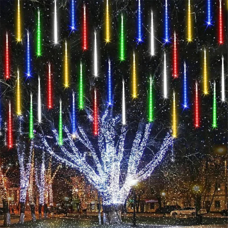 Description Picture 2 of item32/24/16/8 Tube Christmas Light Garland Lighting LED Light Garden Street Decoration Meteor Shower Light String US/EU Plug