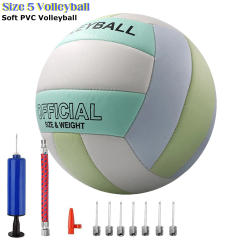 PVC Thickness 2.7mm Machine-Sewn Volleyball No. 5 Macaron Color Game-Specific Ball Soft Inflatable Beach Volleyball