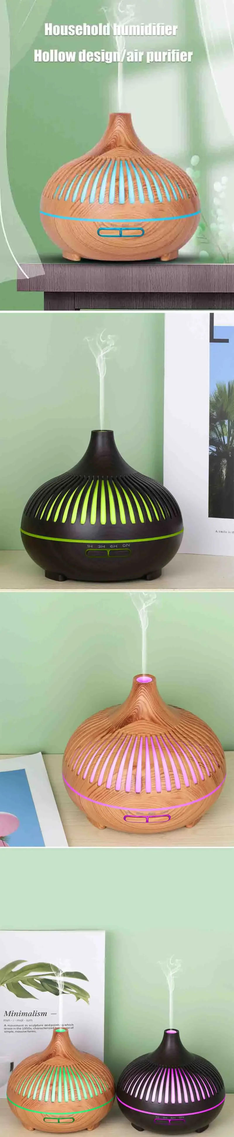 Description Picture 2 of item550ML Home Humidifier Aromatherapy Diffuser Air Vaporizer Environment Appliance Evaporator Aromatizer Aroma Freshener Hollow Out