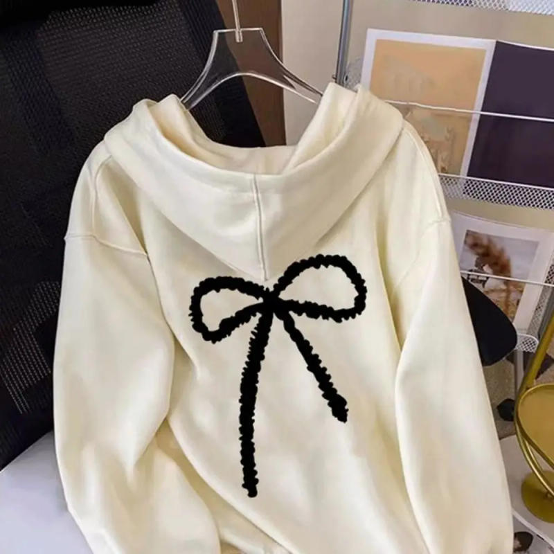 Description Picture 6 of itemFashion Sweet Bow Girl Bowknot Hoodie Loose Child Teens Autumn Hoodie Long Sleeve Coat Y2k Coat Girls Autumn Winter