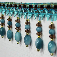 1M/2M Acrylic Beaded Lace Curtain Sewing Tassel Fringe Upholstery Ribbon Trim DIY Curtain Lace Decoration Bead Fringe