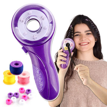 Hair Braider Machine Hair Braider Tool Styling DIY Tool with Hair Hook Rubber Band Hair Twister Machine Salon Toy for Teen Girls