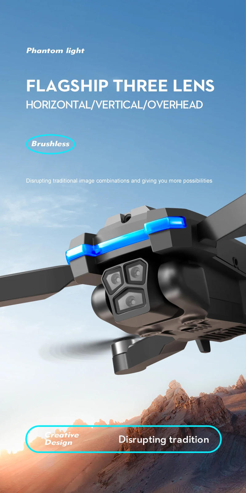 Description Picture 4 of itemNew S8S RC Drone Brushless 8K Three ESC Camera Optical Flow 360° Obstacle Avoidance Headless Mode Foldable Quadcopter