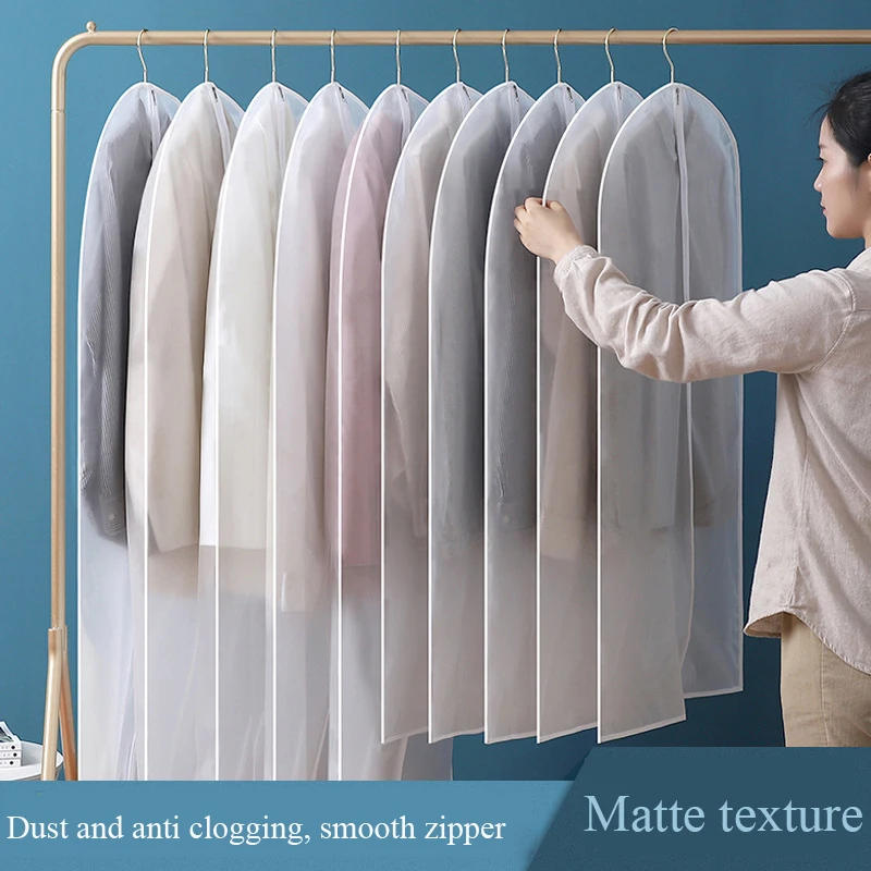 Description Picture 3 of itemClothing dust cover, waterproof and moisture-proof, portable, thickened transparent coat, hanging pocket, hanging storage bag