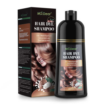 500ML Professional Dye Natural Organic BlackHair Color Permanent Hair Coloring Shampoo Long Lasting Argan Oil Hair Dye Shampoo