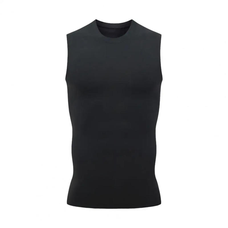 Description Picture 4 of itemMen Solid Color Vest Men's Quick Drying O-neck Sport Vest for Basketball Fitness Sleeveless Slim Fit Tank Top Sportswear Men