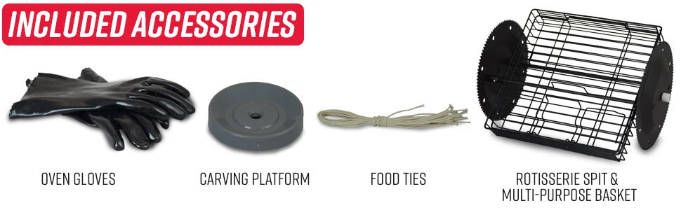 Description Picture 6 of itemShowtime EZ-Store Large Capacity Rotisserie & BBQ Oven, Digital Controls, Compact Storage, Perfect Preset Rotation Speed, Self-B