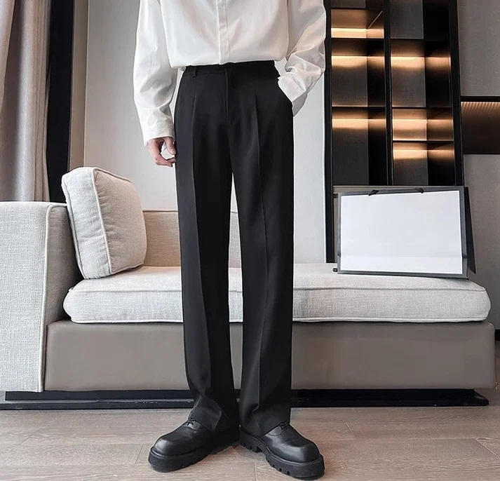 Description Picture 5 of itemFluid Man Suits Pants Plus Big Size Draped Trousers for Men Thin Casual Vintage Korean Reviews Many Style Clothes New In Spring