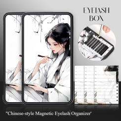 chinese style Magnetic Eyelash Storage Case  Extended Magnetic Tray with Heightened Design for 7-15mm False Eyelashes For Gift