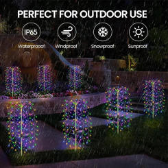 1/6 Pcs LED Solar Garden Lights Outdoor Copper Wire Waterproof Decorative Lawn Light DIY Firework Lamp Patio Planter Pathway