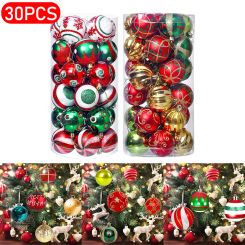 30pc/set Christmas Balls 6cm Big Ball Christmas Tree Pendant Ornaments for 2025 New Year Navidad Gifts Home Party Holiday Decor