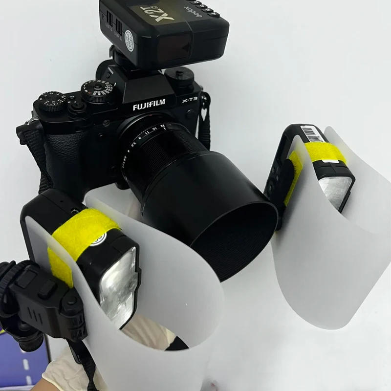 Description Picture 5 of item360 Degree Diffuse Reflection Macro Photo Soft Light Cover Diffusers Reflector Fill Light Subdued for Oral Macro Dual Head Flash