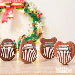 Newest 8 Key Mini Kalimba Thumb Piano Wooden/Acrylic Small Wearable Musical Instrument Pendant Mbira Finger Piano For Adult Kids