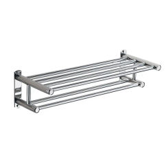 Easy Installation Stainless Steel Bathroom Storage Shelf Modern Towel Rack Sturdy Construction