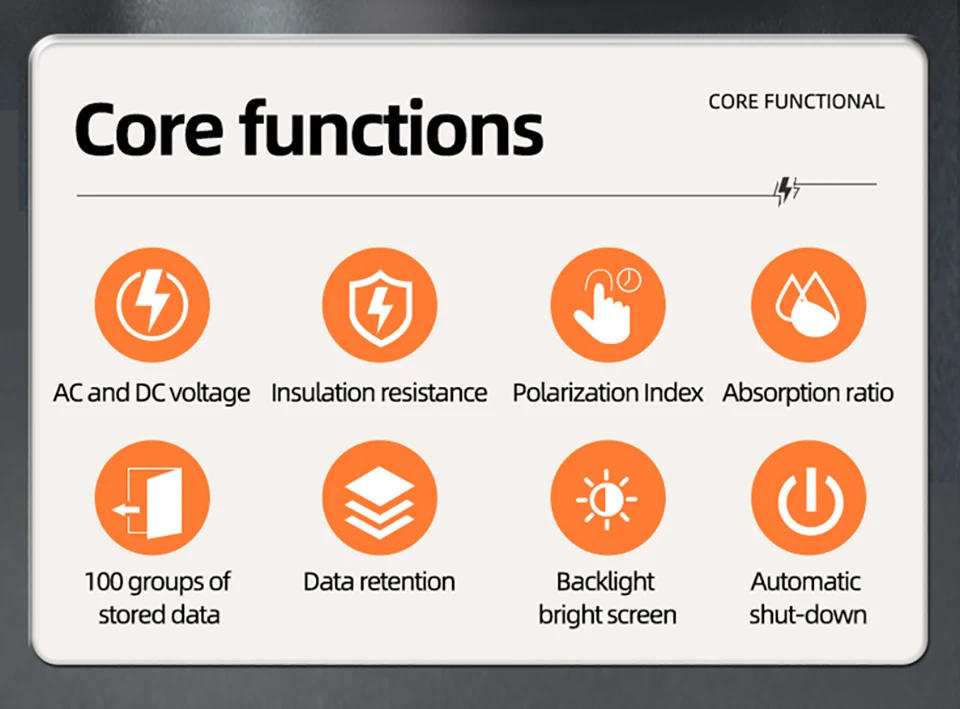 Description Picture 3 of itemANENG MH12 Digital Megohmmeter Meters  Insulation Earth Resistance Meters Tester cable High Voltage Voltmeter Meter