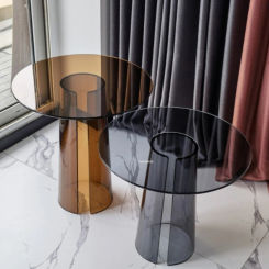 Italian Acrylic Coffee Tables Nordic Transparent Side Table for Living Room Furniture Home Balcony Luxury Round Corner Table Set